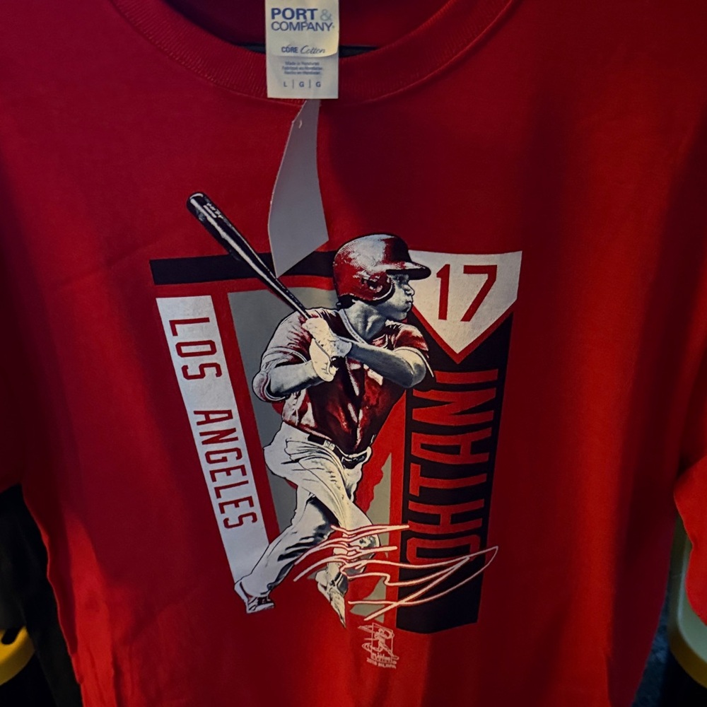Red Los Angeles Baseball Graphic Ohtani T-Shirt